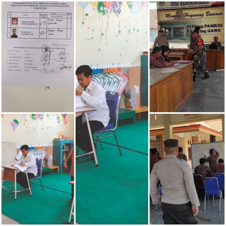 Panitia Penjaringan Dan Penyaringan Perangkat Desa (P3D) Kedungsumber: Gelar Ujian Tes Perangkat Desa