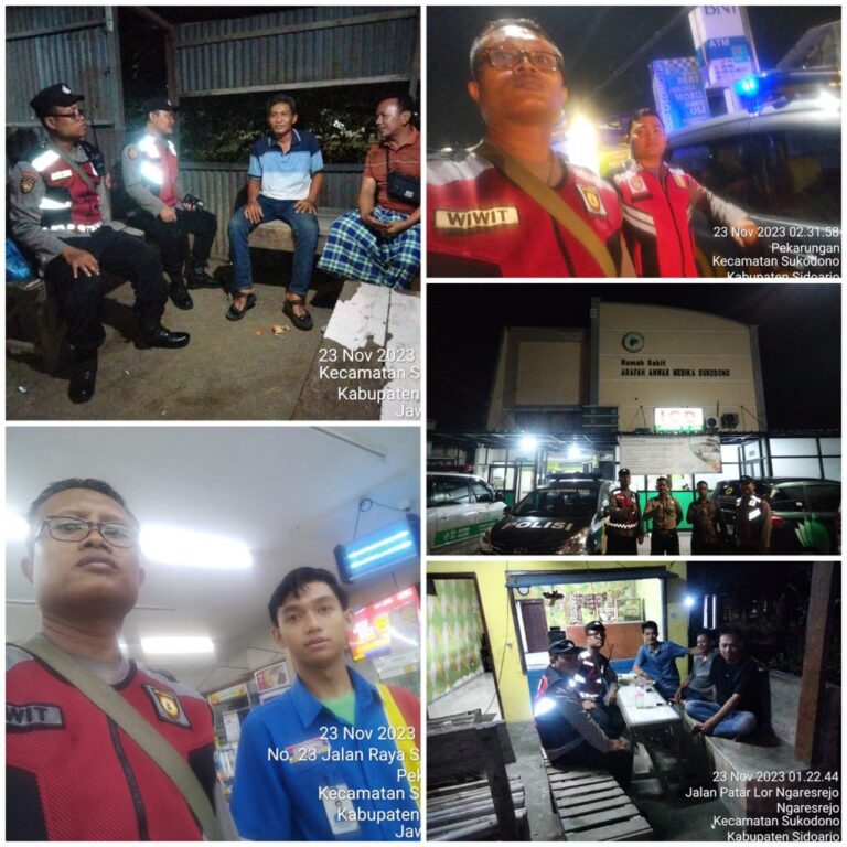 Patroli Harkamtibmas wilayah hukum Polsek sukodono Sidoarjo