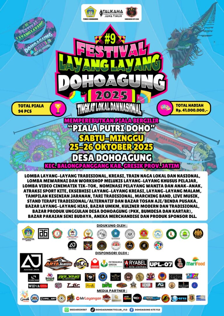 Festival Layang-Layang Dohoagung 2025: Ikon Wisata Desa yang Mengudara hingga Kancah Nasional