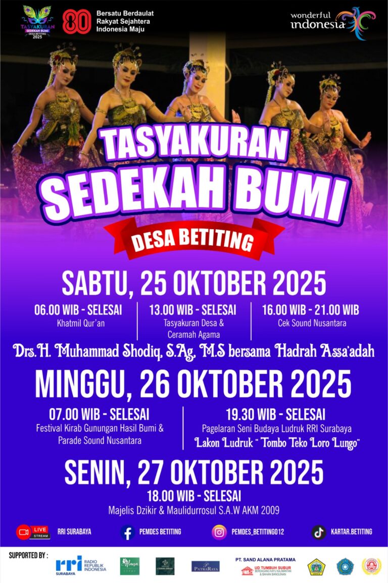 Pemerintah Desa Betiting Gelar Kirab Budaya Sedekah Bumi Selama Tiga Hari Tiga Malam